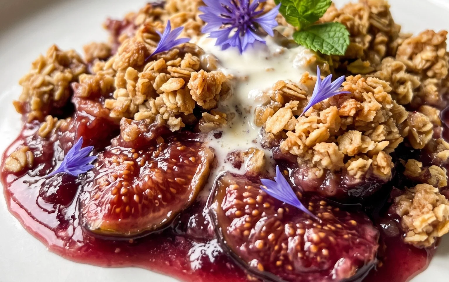 Crumble aux figues fraîches